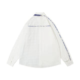 Men Long Sleeved T Shirt High Street Stitching Long-Sleeved Shirt Men's Loose Casual Spring and Autumn