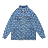 Men's Long Sleeve T Shirt Love Denim Shirt Men's Spring and Autumn Loose Leisure Workwear Long Sleeve