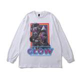 Men Long Sleeve Shirt Hiphop Printed Long Sleeve T-shirt Men's and Women's Loose round Neck