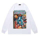 Men Long Sleeve Shirt Gothic Style Printed Sweater Men's and Women's Hip Hop Retro Long Sleeve T-shirt