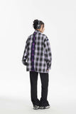 Unisex Jacket Fall Plaid Stitching Shirt Women's Clothing