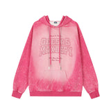 Men Hoodie Washed Old Spray Painting Printed Hoodie