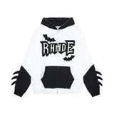 Women Hoodie Hooded Sweater Women's Color Matching Letters Autumn and Winter Loose