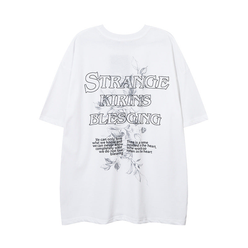 Men T Shirt Spring and Summer New Couple Half Sleeve T-shirt Hip Hop Short Sleeve T-shirt Men and Women