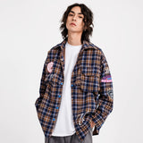 Men Long Sleeved T Shirt Plaid Long Sleeve Shirt Coat Men's and Women's Spring and Autumn Shirt