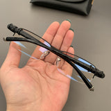 CHH Chrome Hearts Glasses Half Frame Square Glasses Frame Literary Retro Business