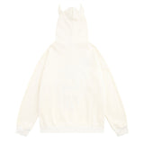 Men Fleece Lined Hoodie Hooded Sweaters Menswear Street Design Sense Loose Pullover