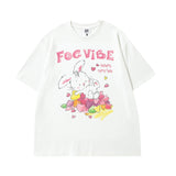 Men T Shirt Fashion Brand Sweet Cool Printed Short-Sleeved T-shirt Men's Loose Couple