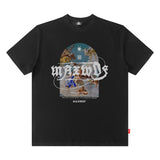 Men T Shirt Hip Hop Astronaut Printed Short Sleeve T-shirt Men and Women Couple