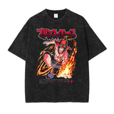 Nami T-shirts Oversized Streetwear Vintage Washed Anime