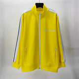 Palm Angle Sweatshirt Palm Angels Black and White Striped Stand Collar Jacket Men and Women Loose Sports
