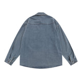 Men Long Sleeved T Shirt Stitching Contrast Color Shirt Coat Punk Flower Embroidery Shirt