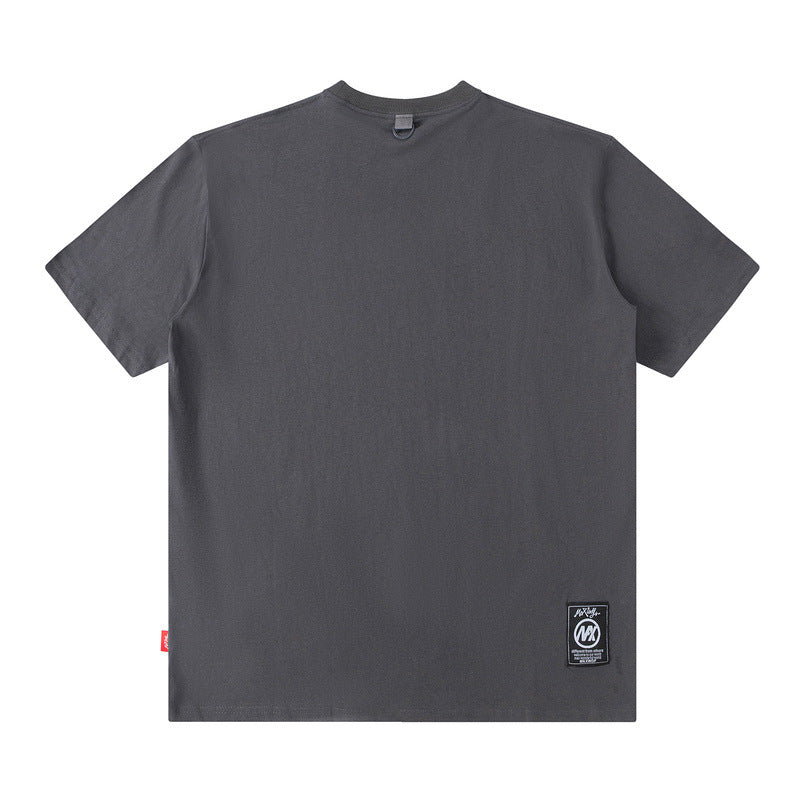 Men T Shirt Loose High Street Printed Short Sleeve T-shirt Men