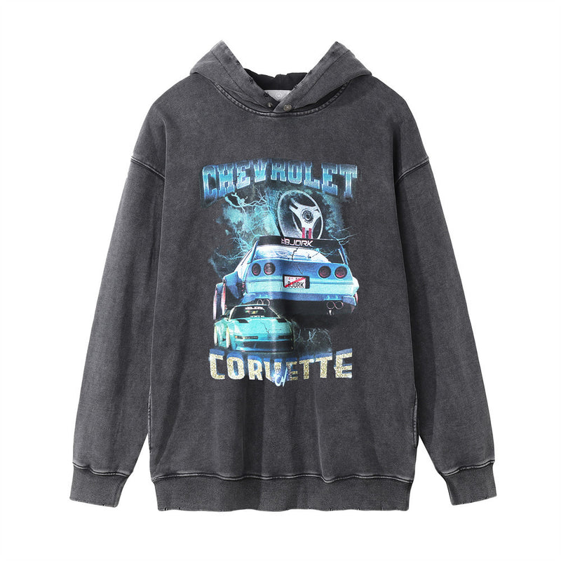 Men Hoodie Hooded Sweater Men's Ins Autumn and Winter Casual Distressed