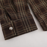 Men Long Sleeved T Shirt Spliced Plaid Blouse Spring and Autumn Men's Loose Long Sleeve Jacket Shirt