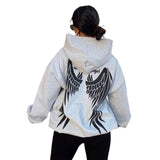 Women Sweatshirt Printed Hooded Casual Outer Wear Loose