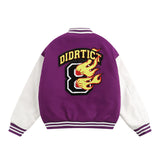 Men Cotton Mixed Jacket Coat Embroidered Letters Thick Baseball Uniform Coat Men's Clothing Winter Color Matching