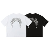 House Of Errors T-Shirt Letter Print Short Sleeve Vintage Crew Neck Loose T-Shirt