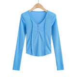 Women T-Shirt T-shirt Bottoming Shirt Spring Long Sleeves Inner Wear Short