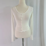 Women Long Sleeve Shirt Autumn and Winter Cardigan Long Sleeve Skinny Slimming Bottoming Shirt