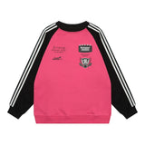 Men Hoodie Spring and Autumn Loose Sports round Neck Sweater Raglan Sleeve Pullover Top