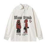 Men Long Sleeved T Shirt Printed Long Sleeve Shirt Men Spring and Autumn Loose Casual Outerwear Coat Shirt