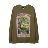 Men's Long Sleeve Shirt Long Sleeve Men's and Women's Autumn and Winter Ins Retro Couple Half Sleeve T-shirt
