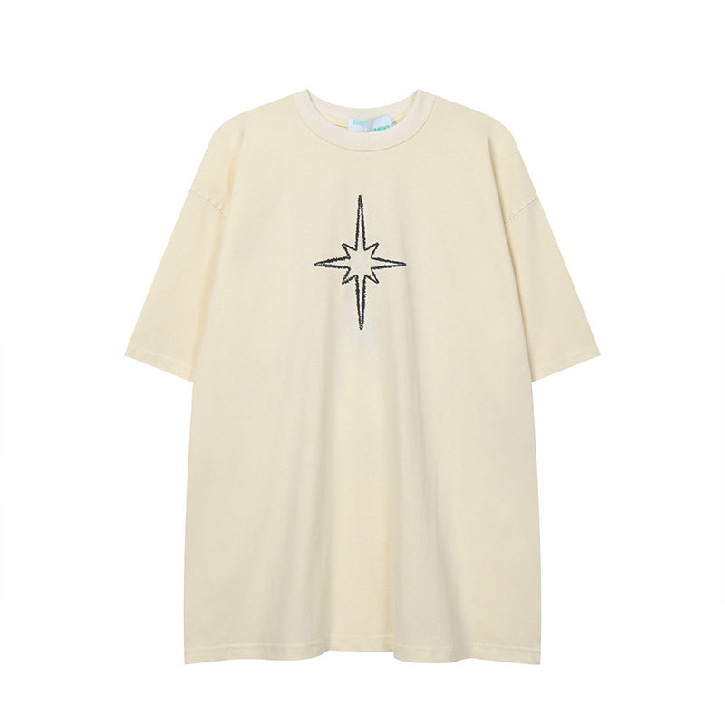 After Prom Shirt Women Summer Letter Print High Street Fashion Brand Short Sleeve round Neck Pure Cotton Loose T-shirt