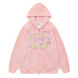 Men Hoodie Two-Way Zipper Woven Five-Pointed Star Cardigan Sweater