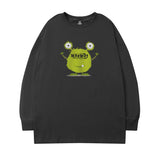 Men Long Sleeve Shirt Retro Hip Hop Long Sleeve T-shirt Men's and Women's Spring and Autumn Ins round Neck