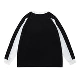 Men Hoodie Spring and Autumn Racing Suit Men's Loose round Neck Sweater Stitching Raglan Sleeve Sports