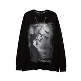 Men Long Sleeve Shirt Dark Depressed Printed Long Sleeve T-shirt Men's Sweater Couple