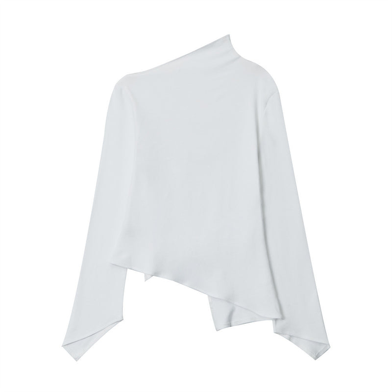 Women Long Sleeve T-Shirt Long Sleeve T-shirt Women's Autumn Design Slant Shoulder Short Base