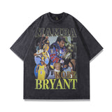 Men T Shirt Printed Distressed Short Sleeve T-shirt Men's Fashion Brand Loose Washed-out Half Sleeve