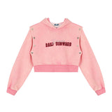 Women Hoodie Cropped Hoodie Girls Spring and Autumn Print Leisure