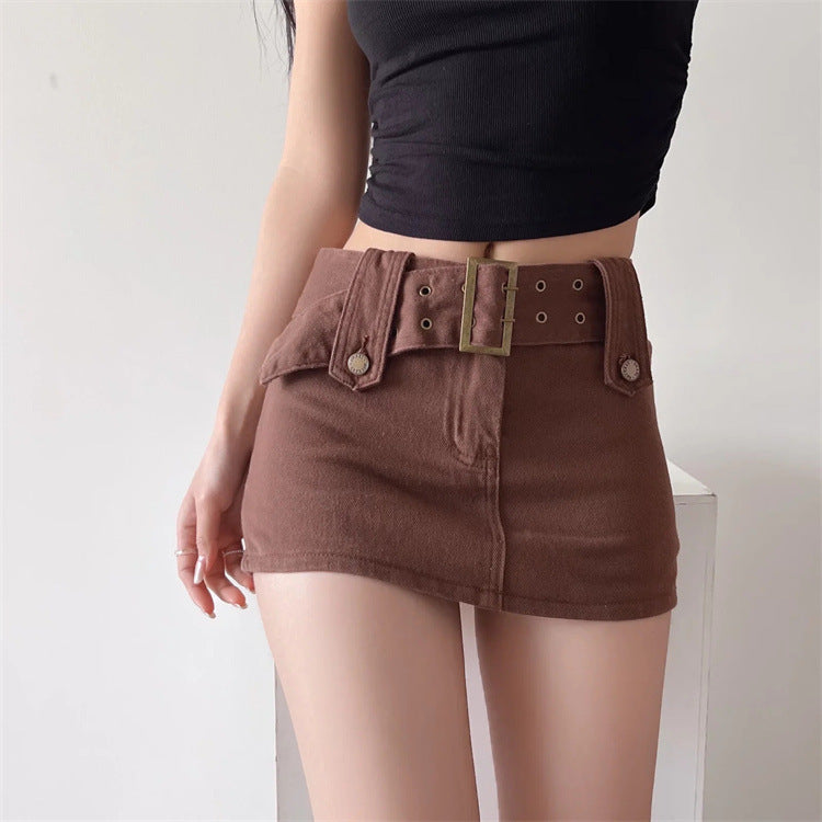 Women Skirt Denim Skirt Women's Bag Hip Shorts Summer Loose