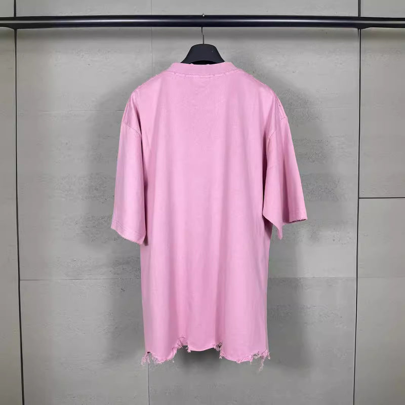 Men T-shirts Embroidery Old Short Sleeve T-Shirt Loose Casual