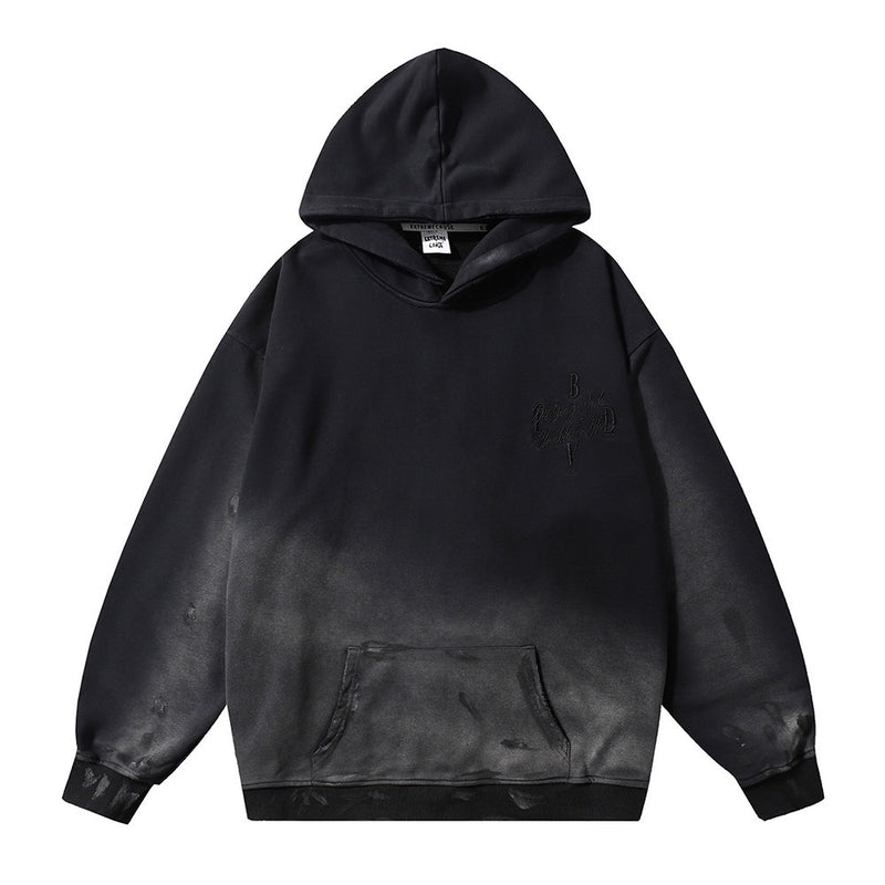 Men Hoodie Inkjet Gradient Hooded Sweater Splash Ink Painting Pullover Hoodie