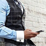 Men's Suits Vests Fall Winter Fashion Slim-Fit Plaid Vest for Men