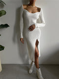 Women Sweater Dress Woolen Skirt Skinny Knit Bottoming Autumn and Winter Dress