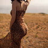 Jungle Print Maxi Dress Women's Summer Dress