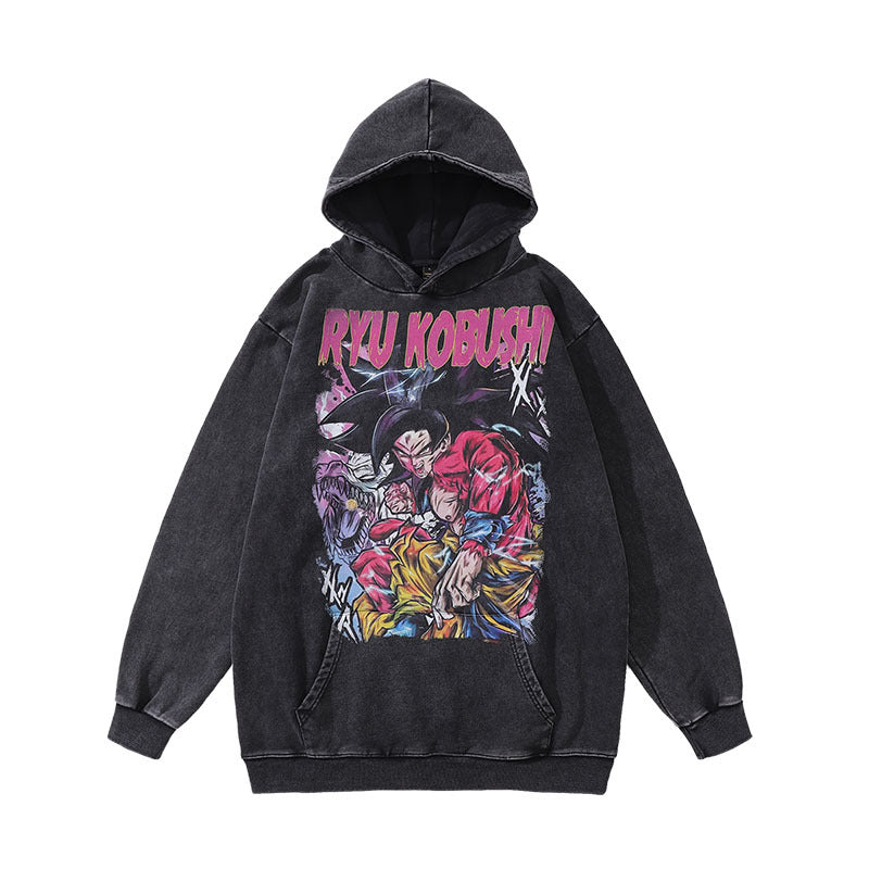 Unisex Vintage Hoodie Street Wash