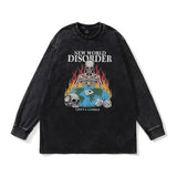 Men's Long Sleeve Shirt Vintage Washed and Worn T-shirt Men's INS All-Match Bottoming Shirt Top