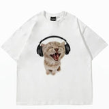 top Cute Cat Printed Short Sleeve T-shirt