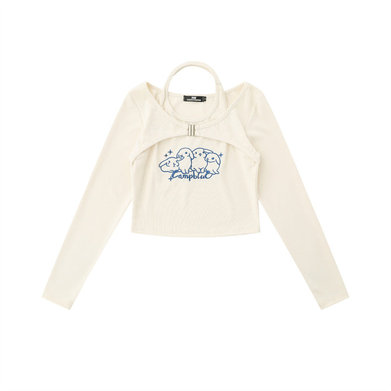 Women Long Sleeve T-Shirt Long Sleeve T-shirt Girls Autumn Leisure Design Sense