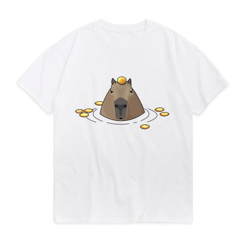 Funny Capybara Cotton T-Shirts Animal Print Men Women