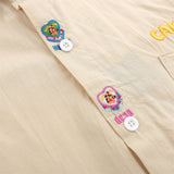 Men Long Sleeved T Shirt Cartoon Embroidery Shirt Coat Men's Loose Casual Spring and Autumn Long Sleeve Shirt