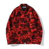 Bathing Ape Jacket Spring Fashion Brand Embroidered Chinese Style Retro Camouflage Stand Collar Tangzhuang Shirt