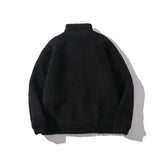 Men Cotton Mixed Jacket Coat Berber Fleece Coat Men's Autumn and Winter Stand Collar Zipped Cotton-Padded Jacket Loose