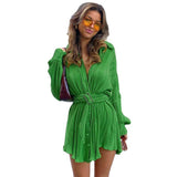 Jungle Print Maxi Dress Women Shirt Dress Fashion Dress